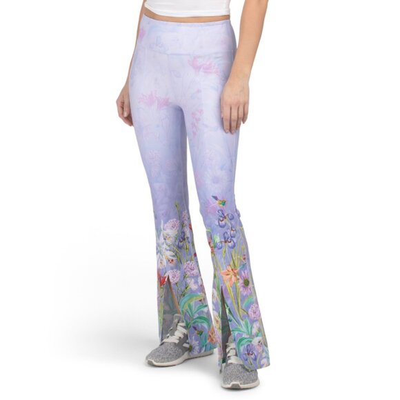 JOHNNY WAS Multi Bee Active High Rise Slit Cuff Leggings